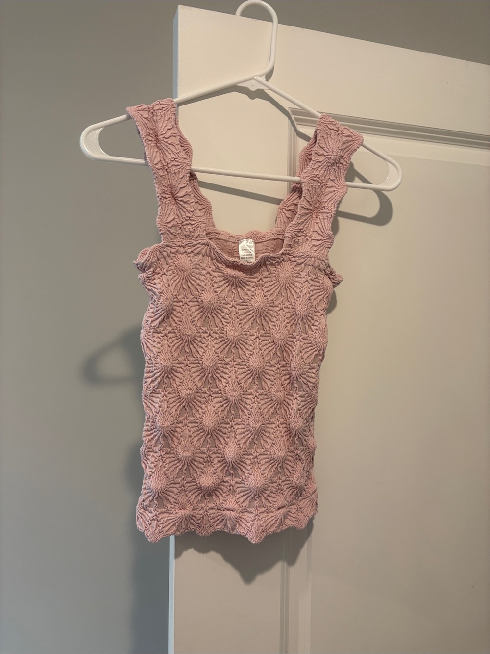 Textured Dusty Pink Tank Top - Women's Sleeveless Knit